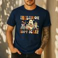 Halloween SLP Sped Teacher Groovy Inclusion Isn't Scary Men's Casual T-Shirt Navy