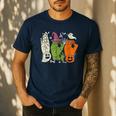 Halloween SPED Teacher Boo In ASL Boo Hands Sign Language Men's Casual T-Shirt Navy Halloween SPED Teacher Boo In ASL Boo Hands Sign Language Men's Casual T-Shirt Navy