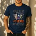 Halloween Teacher Creepin It Real With My 4th Grade Monsters Men's Casual T-Shirt Navy