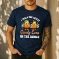 Halloween Teacher Cutest Candy Corn Groovy Spooky Teachers Men's Casual T-Shirt Navy Halloween Teacher Cutest Candy Corn Groovy Spooky Teachers Men's Casual T-Shirt Navy
