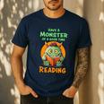 Halloween Teacher Librarian Monster Reading Books Men Women Kids Men's Casual T-Shirt Navy Halloween Teacher Librarian Monster Reading Books Men Women Kids Men's Casual T-Shirt Navy