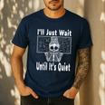Halloween Teacher Math I'Ll Just Wait Until It's Quiet Men's Casual T-Shirt Navy Halloween Teacher Math I'Ll Just Wait Until It's Quiet Men's Casual T-Shirt Navy