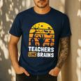 Halloween Teachers Science Math Teachers Love Brains Men's Casual T-Shirt Navy Halloween Teachers Science Math Teachers Love Brains Men's Casual T-Shirt Navy