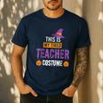 Halloween Teachers This Is My Tired Teacher Costume Men's Casual T-Shirt Navy Halloween Teachers This Is My Tired Teacher Costume Men's Casual T-Shirt Navy