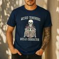 Halloween Weird Teachers Build Character Costume Men Women Men's Casual T-Shirt Navy Halloween Weird Teachers Build Character Costume Men Women Men's Casual T-Shirt Navy