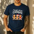 Hangin With My Cookies Gingerbread Christmas Teacher Men's Casual T-Shirt Navy Hangin With My Cookies Gingerbread Christmas Teacher Men's Casual T-Shirt Navy