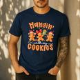 Hangin With My Cookies Gingerbread Men Women Xmas Teacher Men's Casual T-Shirt Navy