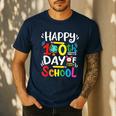 Happy 100th Day Of School 100 Days Of School Teacher Student Men's Casual T-Shirt Navy
