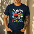 Happy 100th Day Of School Teachers 100 Days Of School Kids Men's Casual T-Shirt Navy Happy 100th Day Of School Teachers 100 Days Of School Kids Men's Casual T-Shirt Navy