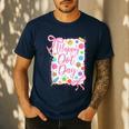 Happy Dot Day Bow Coquette For Teacher Girls Men's Casual T-Shirt Navy Happy Dot Day Bow Coquette For Teacher Girls Men's Casual T-Shirt Navy