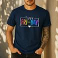 Happy Fri-Yay Fri Yay Teacher Student Friday Weekend Men's Casual T-Shirt Navy Happy Fri-Yay Fri Yay Teacher Student Friday Weekend Men's Casual T-Shirt Navy