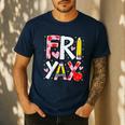 Happy Fri-Yay Teacher Back To School Friday Lovers Men's Casual T-Shirt Navy Happy Fri-Yay Teacher Back To School Friday Lovers Men's Casual T-Shirt Navy