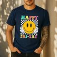 Happy Fri-Yay Teacher Friday Weekend School Men's Casual T-Shirt Navy