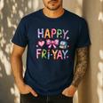 Happy Fri-Yay Teacher Fry Yay Friday Weekend Cute Fri-Yay Men's Casual T-Shirt Navy Happy Fri-Yay Teacher Fry Yay Friday Weekend Cute Fri-Yay Men's Casual T-Shirt Navy