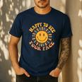 Happy To See Your Face Retro Happy Teacher Back To School Men's Casual T-Shirt Navy Happy To See Your Face Retro Happy Teacher Back To School Men's Casual T-Shirt Navy