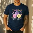 Happy To See Your Face Smile Face Teacher Back To School Men's Casual T-Shirt Navy Happy To See Your Face Smile Face Teacher Back To School Men's Casual T-Shirt Navy