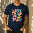 Happy To See Your Face Teacher Disco Ball Back To School Men's Casual T-Shirt Navy