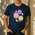 Happy To See Your Face Teacher Flower Back To School Men's Casual T-Shirt Navy Happy To See Your Face Teacher Flower Back To School Men's Casual T-Shirt Navy
