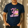 Hello 3rd Third Grade Back To School Pink Leopard Teacher Men's Casual T-Shirt Navy Hello 3rd Third Grade Back To School Pink Leopard Teacher Men's Casual T-Shirt Navy