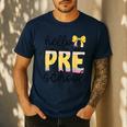 Hello Pre-K Preschool Back To School First Day Teacher Kids Men's Casual T-Shirt Navy Hello Pre-K Preschool Back To School First Day Teacher Kids Men's Casual T-Shirt Navy