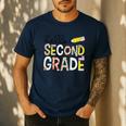 Hello Second Grade Team 2nd Grade Back To School Teacher Kid Men's Casual T-Shirt Navy Hello Second Grade Team 2nd Grade Back To School Teacher Kid Men's Casual T-Shirt Navy