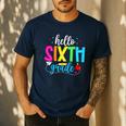 Hello Sixth Grade Cute Back To School 6th Grade Teacher Kids Men's Casual T-Shirt Navy Hello Sixth Grade Cute Back To School 6th Grade Teacher Kids Men's Casual T-Shirt Navy