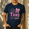 Hello Third Grade First Day Of School Coquette Teacher Girl Men's Casual T-Shirt Navy Hello Third Grade First Day Of School Coquette Teacher Girl Men's Casual T-Shirt Navy