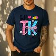 Hello TK Transitional Kindergarten Back To School Teacher Men's Casual T-Shirt Navy Hello TK Transitional Kindergarten Back To School Teacher Men's Casual T-Shirt Navy