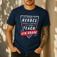 Some Heroes Wear Capes Others Teach 4th Grade Teacher Men Women Kids Men's Casual T-Shirt Navy
