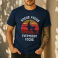 Hocus Pocus Everybody Focus Witch Halloween Teacher Women Men's Casual T-Shirt Navy