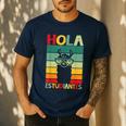 Hola Estudiantes Spanish Teacher Back To School 2025 Men's Casual T-Shirt Navy Hola Estudiantes Spanish Teacher Back To School 2025 Men's Casual T-Shirt Navy