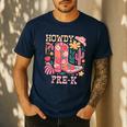 Howdy Pre-K Cowgirls Teacher Back To School Men's Casual T-Shirt Navy Howdy Pre-K Cowgirls Teacher Back To School Men's Casual T-Shirt Navy
