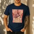 Human Muscles Organs Scary Anatomy Teacher Halloween Costume Men's Casual T-Shirt Navy Human Muscles Organs Scary Anatomy Teacher Halloween Costume Men's Casual T-Shirt Navy