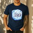Ice Halloween Pun Costume Easy Lazy Team Group Teacher Men's Casual T-Shirt Navy Ice Halloween Pun Costume Easy Lazy Team Group Teacher Men's Casual T-Shirt Navy