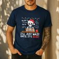 I'Ll Just Wait Until It's Quiet Skeleton Teacher Christmas Men's Casual T-Shirt Navy