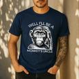 Well I'Ll Be a Monkey's Uncle Teacher And Student Men's Casual T-Shirt Navy Well I'Ll Be a Monkey's Uncle Teacher And Student Men's Casual T-Shirt Navy