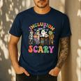 Inclusion Isn't Scary Ghost Mummy Halloween SLP Sped Teacher Men's Casual T-Shirt Navy Inclusion Isn't Scary Ghost Mummy Halloween SLP Sped Teacher Men's Casual T-Shirt Navy