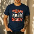 Inclusion Isn't Scary SLP Sped Teacher Halloween Men's Casual T-Shirt Navy Inclusion Isn't Scary SLP Sped Teacher Halloween Men's Casual T-Shirt Navy