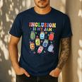 Inclusion Is My Jam SPED Teacher Special Education Life Men's Casual T-Shirt Navy