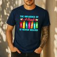 THE INFLUENCE OF A GREAT TEACHER IS NEVER ERASED Teaching For Men Women Girls Kids Men's Casual T-Shirt Navy
