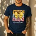 Interventionist Teacher Groovy Coquette Bow Back To School Men's Casual T-Shirt Navy Interventionist Teacher Groovy Coquette Bow Back To School Men's Casual T-Shirt Navy