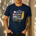 It's Beautiful Day For Learning Teacher Students Girls Boys Men's Casual T-Shirt Navy