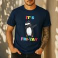 It's Fri-Yay Dabbing Penguin Friday Weekend Teacher Student Men's Casual T-Shirt Navy It's Fri-Yay Dabbing Penguin Friday Weekend Teacher Student Men's Casual T-Shirt Navy