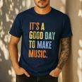 It's A Good Day To Make Music Music Lover Teacher Men's Casual T-Shirt Navy