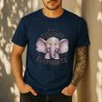 Just a Teacher Who Loves Elephants Elephant Lover Educator Men's Casual T-Shirt Navy