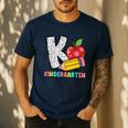 K Is For Kindergarten Teacher Pencil Apple Back To School Men's Casual T-Shirt Navy