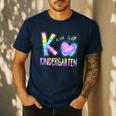 K Is For Kindergarten Teacher Tie Dye Back To School Kinder Men's Casual T-Shirt Navy K Is For Kindergarten Teacher Tie Dye Back To School Kinder Men's Casual T-Shirt Navy