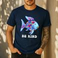 Be Kind Rainbow Fish Teacher Life Teaching Back To School Men's Casual T-Shirt Navy Be Kind Rainbow Fish Teacher Life Teaching Back To School Men's Casual T-Shirt Navy