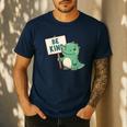 Be Kind Teacher Anti-Bullying Dino Kindness Women Men Boys Men's Casual T-Shirt Navy Be Kind Teacher Anti-Bullying Dino Kindness Women Men Boys Men's Casual T-Shirt Navy