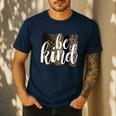 Be Kind Women Inspirational Teacher Animal Print Men's Casual T-Shirt Navy Be Kind Women Inspirational Teacher Animal Print Men's Casual T-Shirt Navy